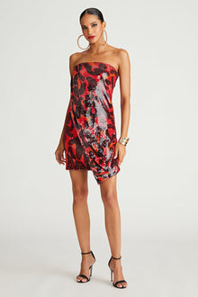Halston | Ari Dress In Printed Sequin | Leopard Degrade
