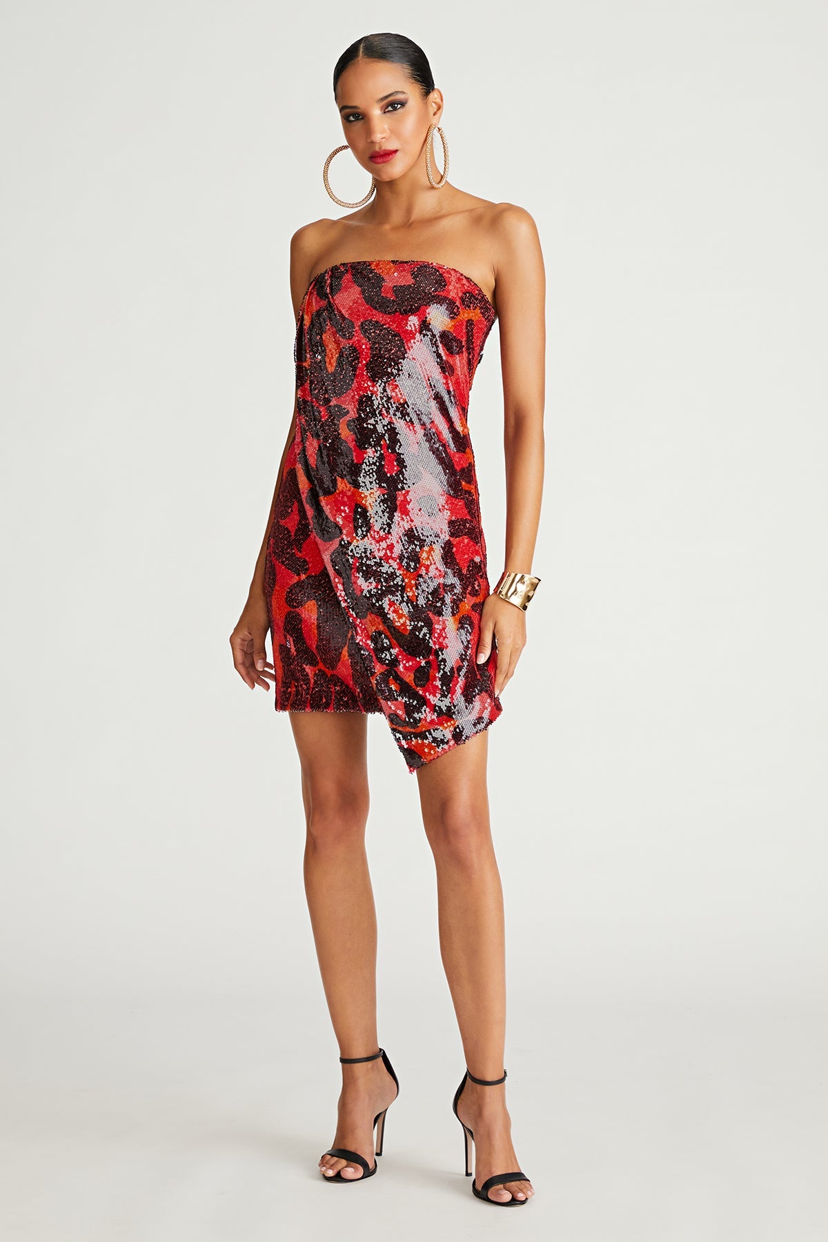 Halston | Ari Dress In Printed Sequin | Leopard Degrade