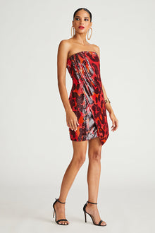 Halston | Ari Dress In Printed Sequin | Leopard Degrade
