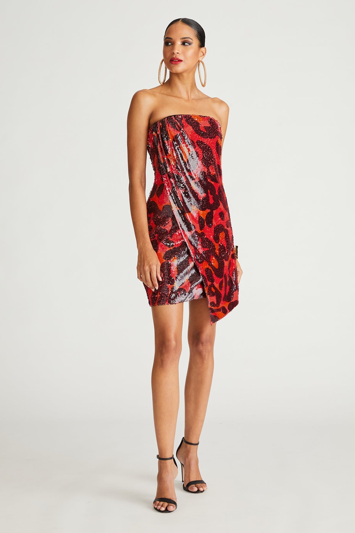 Halston | Ari Dress In Printed Sequin | Leopard Degrade