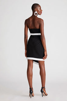 Halston | Lanie Dress In Crepe | Black/ White