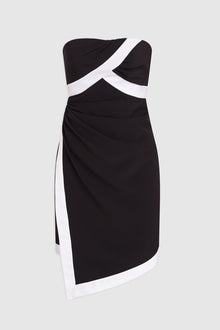 Halston | Lanie Dress In Crepe | Black/ White
