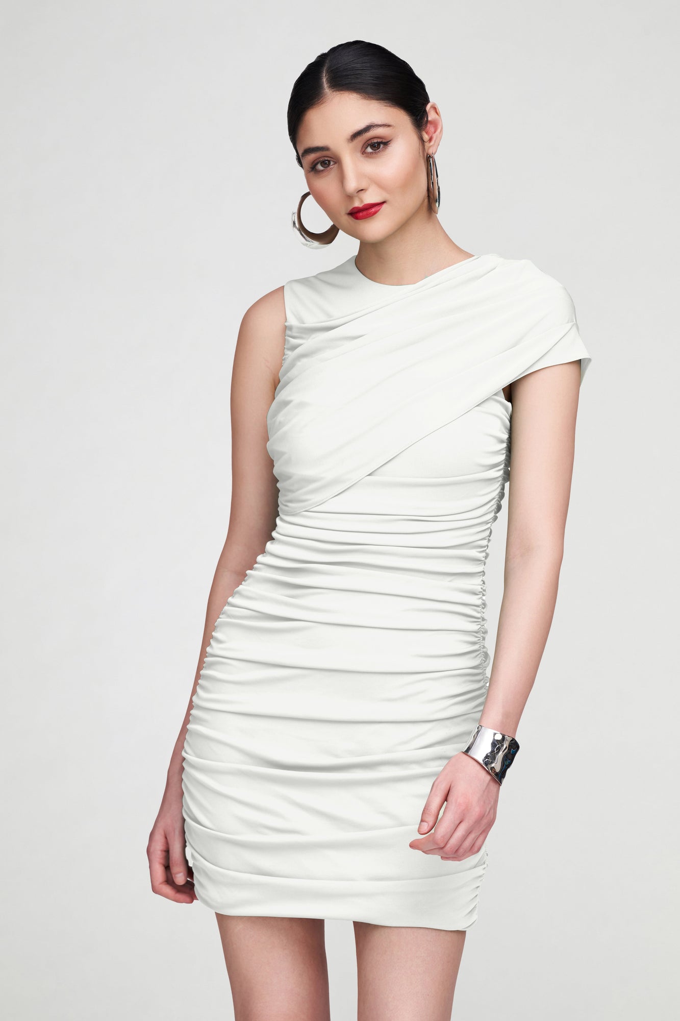Halston | Sarina Dress In Jersey | Chalk