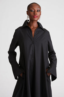 Halston | Imari Gown In Poplin | Black