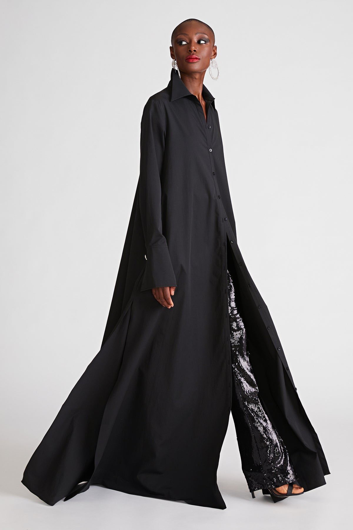 Halston | Imari Gown In Poplin | Black