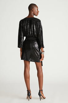 Halston | Saga Dress In Sequin | Black
