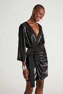 Halston | Saga Dress In Sequin | Black
