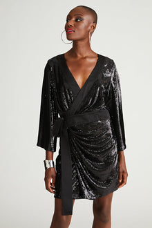 Halston | Saga Dress In Sequin | Black