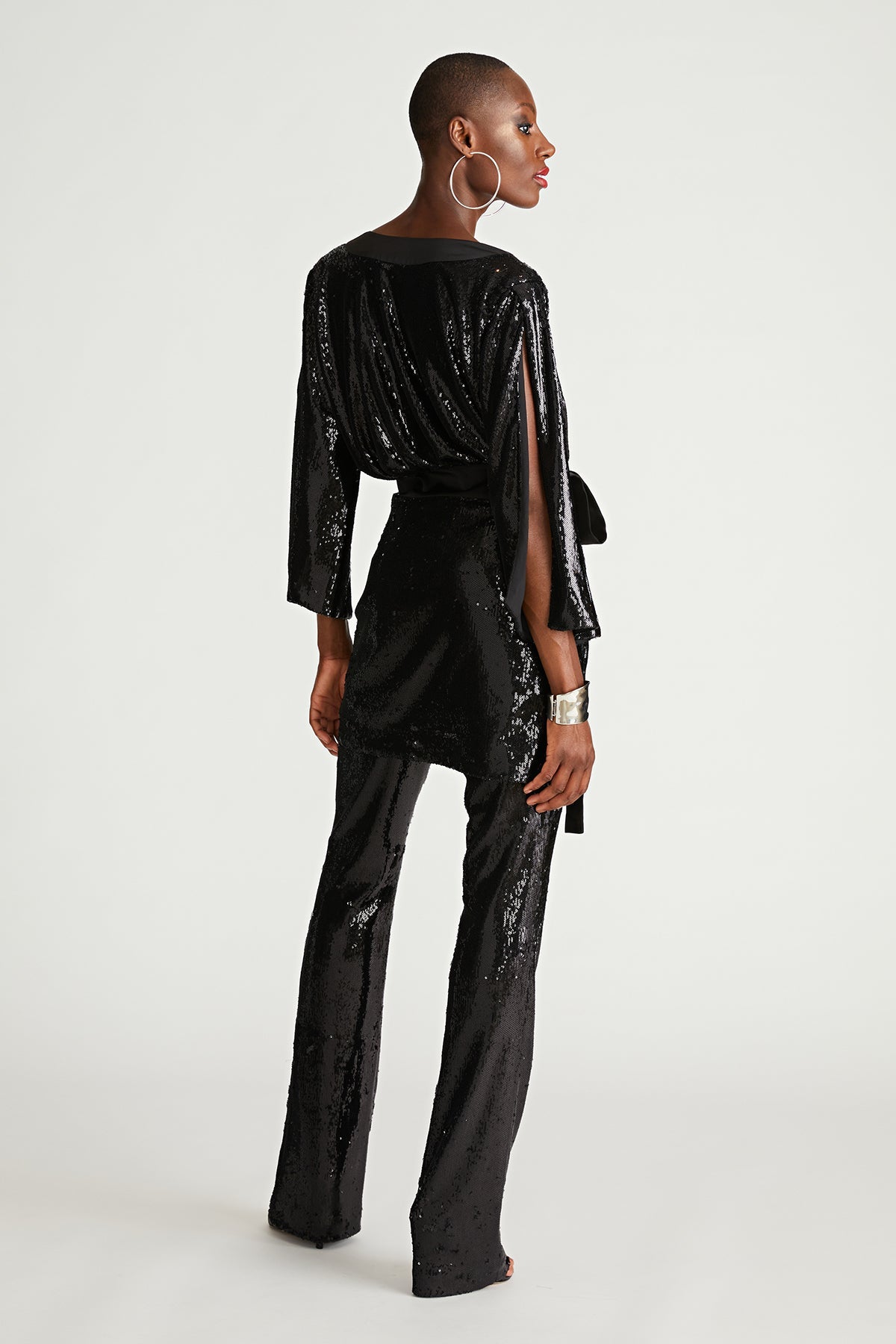 Halston | Saga Dress In Sequin | Black