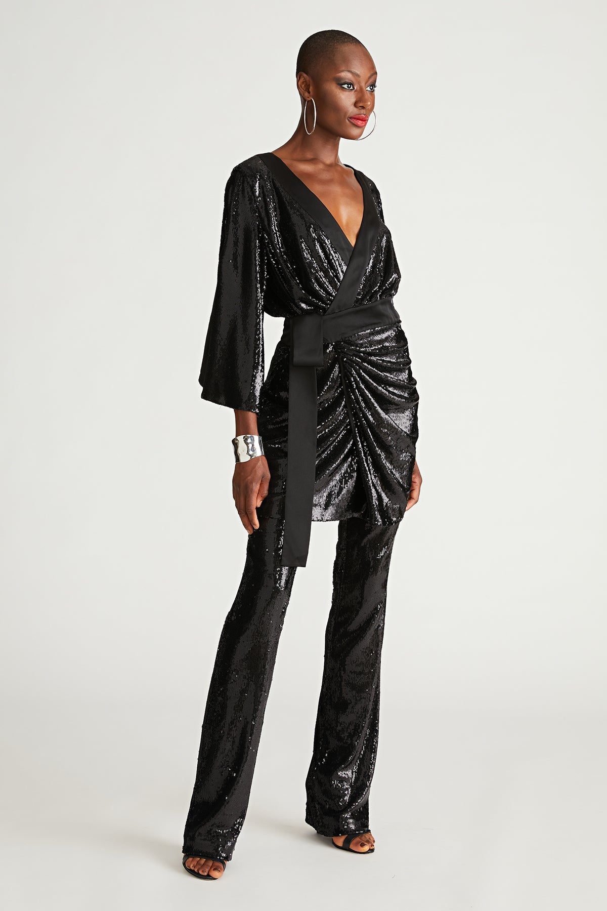 Halston | Saga Dress In Sequin | Black
