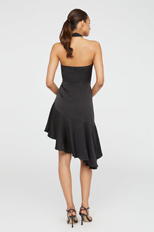 Halston | Beverly Dress In Satin | Black