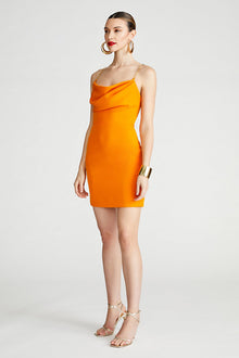 Halston | Lavinia Dress In Stretch Crepe | Orange Pepper