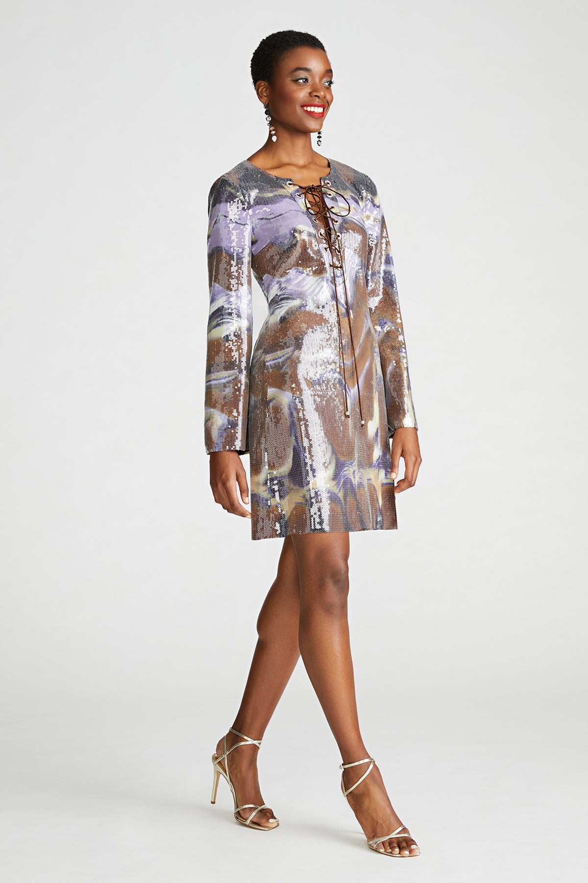 Halston | Wynonna Dress In Sequin | Earth Strata
