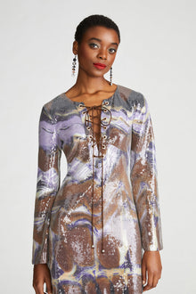 Halston | Wynonna Dress In Sequin | Earth Strata