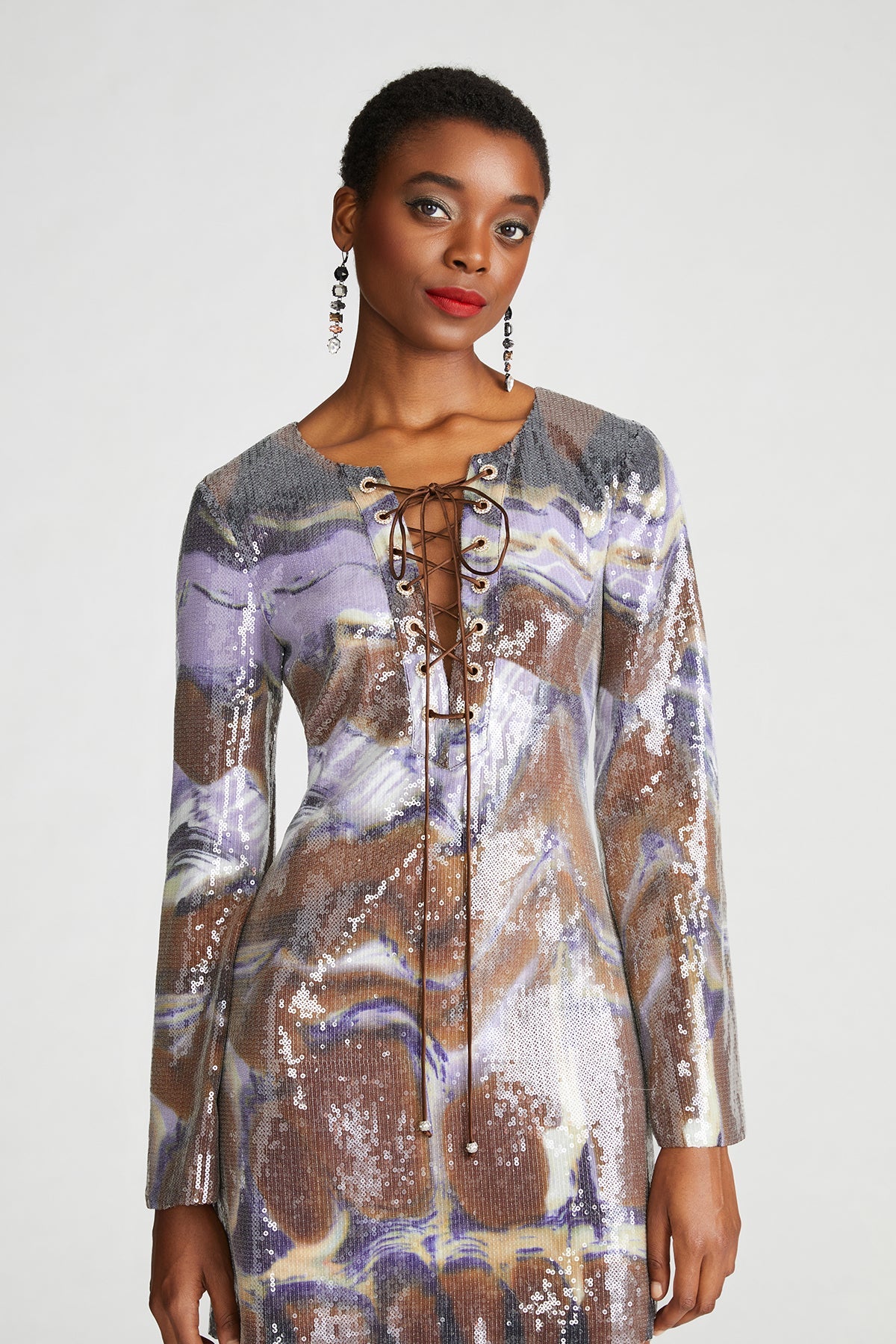 Halston | Wynonna Dress In Sequin | Earth Strata