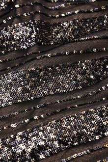 Halston | Vail Dress In Striped Sequin | Black