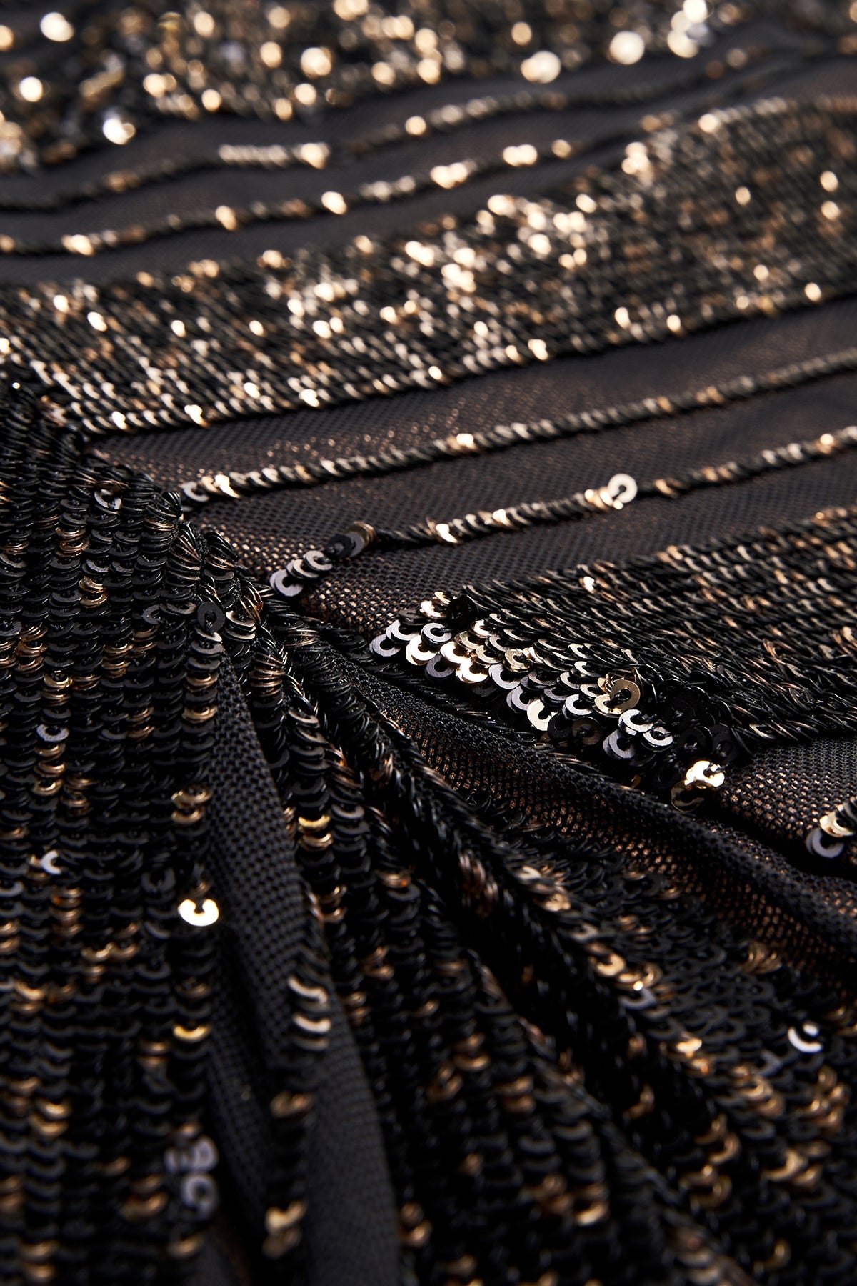Halston | Vail Dress In Striped Sequin | Black