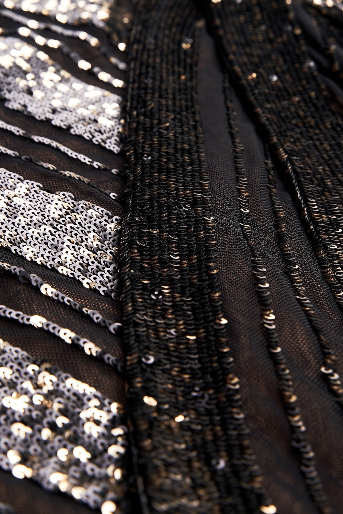 Halston | Vail Dress In Striped Sequin | Black