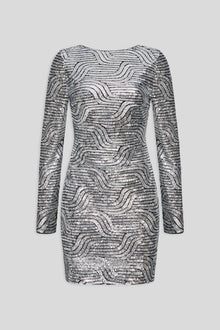 Halston | Tala Dress In Deco Sequin | Silver