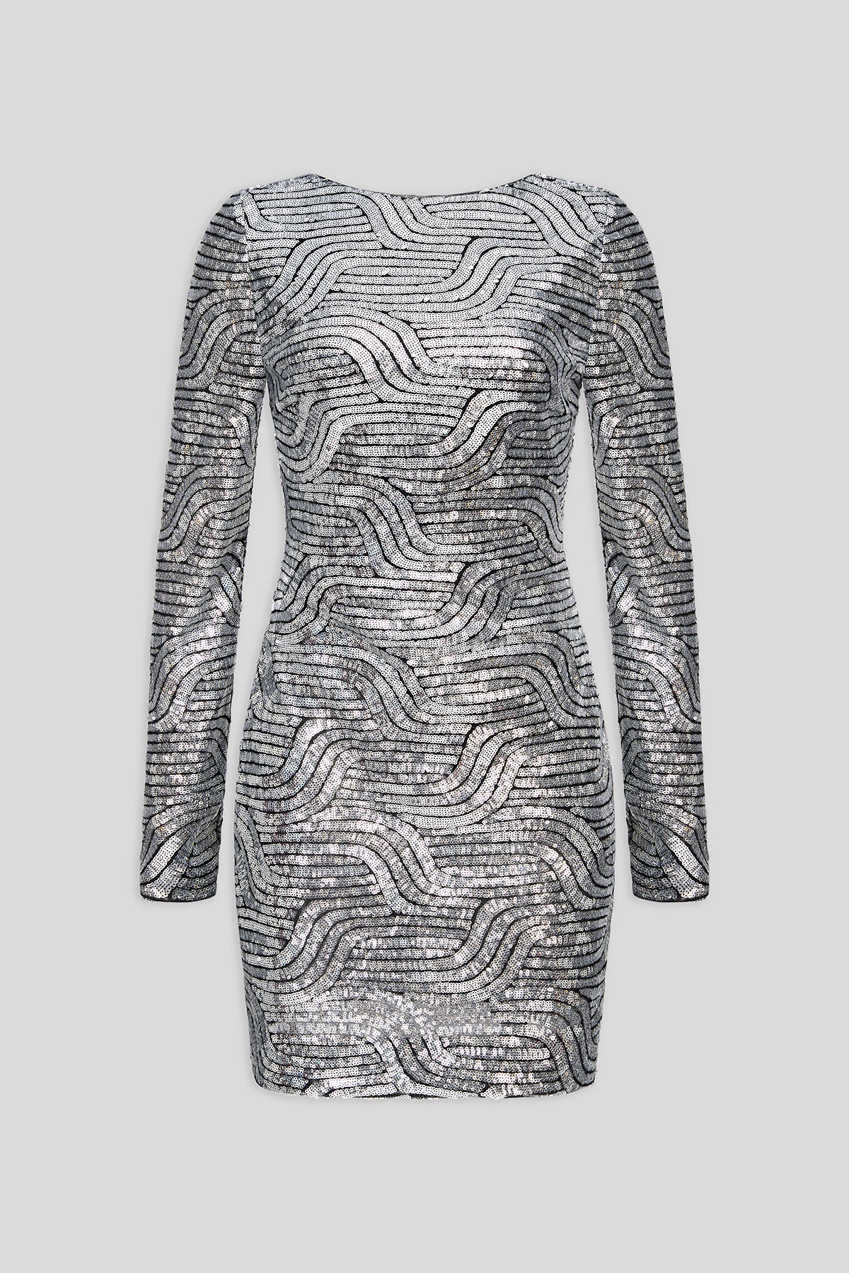 Halston | Tala Dress In Deco Sequin | Silver