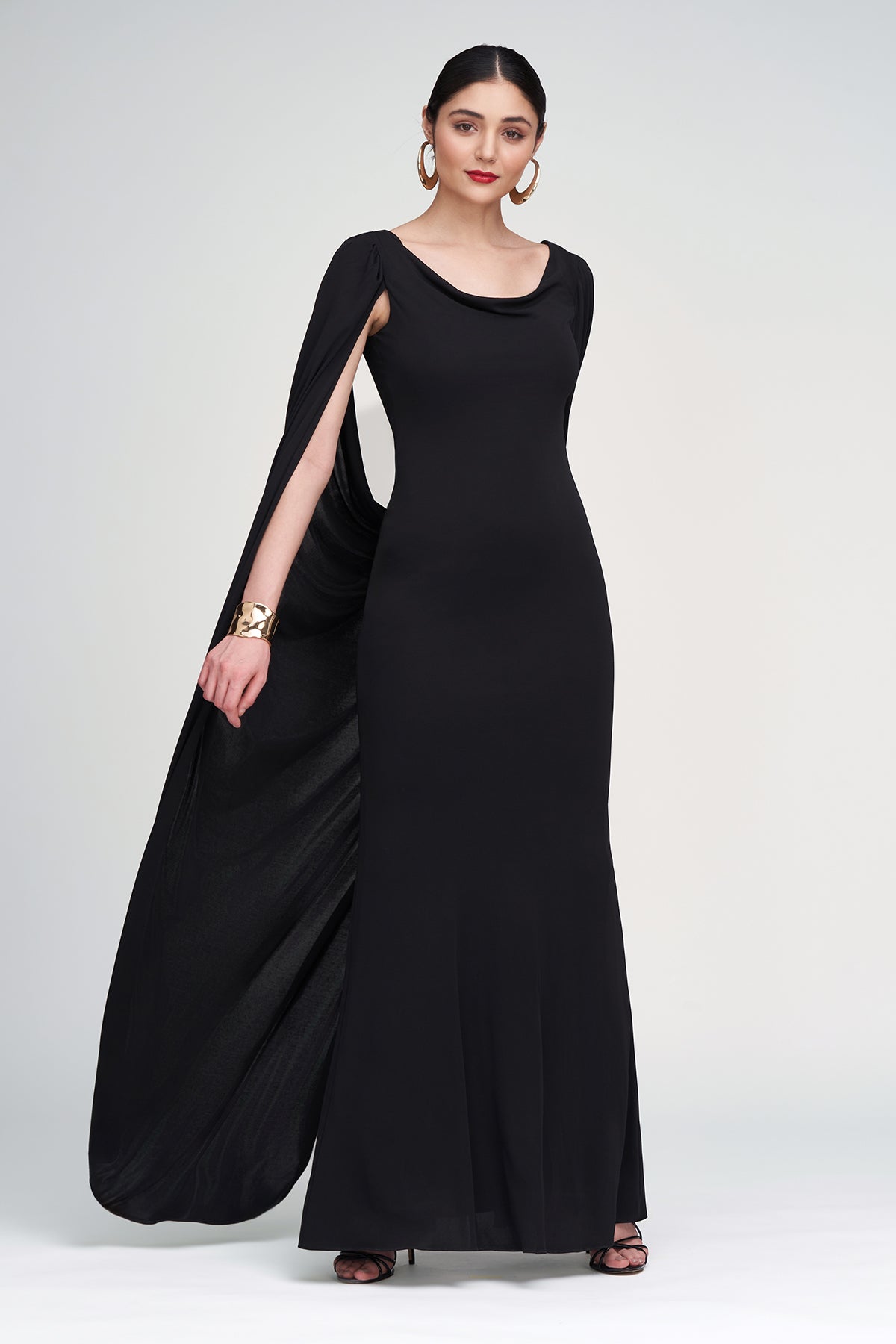 Halston | Akeem Gown In Jersey | Black
