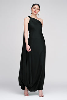 Halston | Agu Gown In Satin | Black