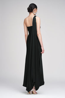 Halston | Agu Gown In Satin | Black