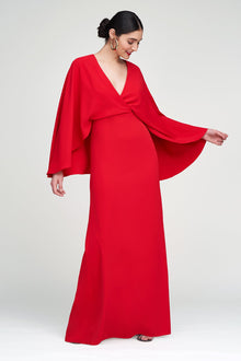 Halston | Olaya Gown In Fluid Crepe | Pinotage