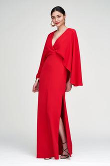 Halston | Olaya Gown In Fluid Crepe | Pinotage