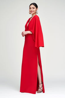 Halston | Olaya Gown In Fluid Crepe | Pinotage