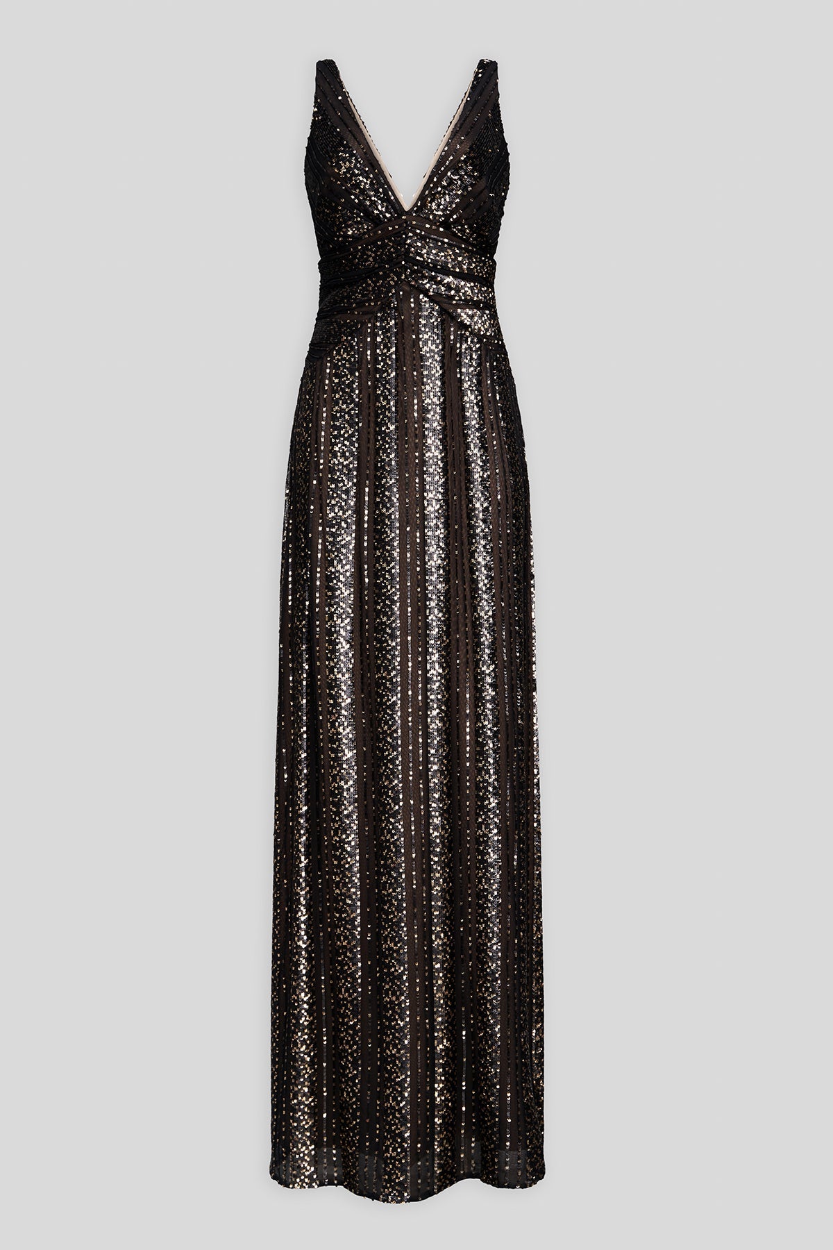 Halston | Esra Gown In Striped Sequin | Black