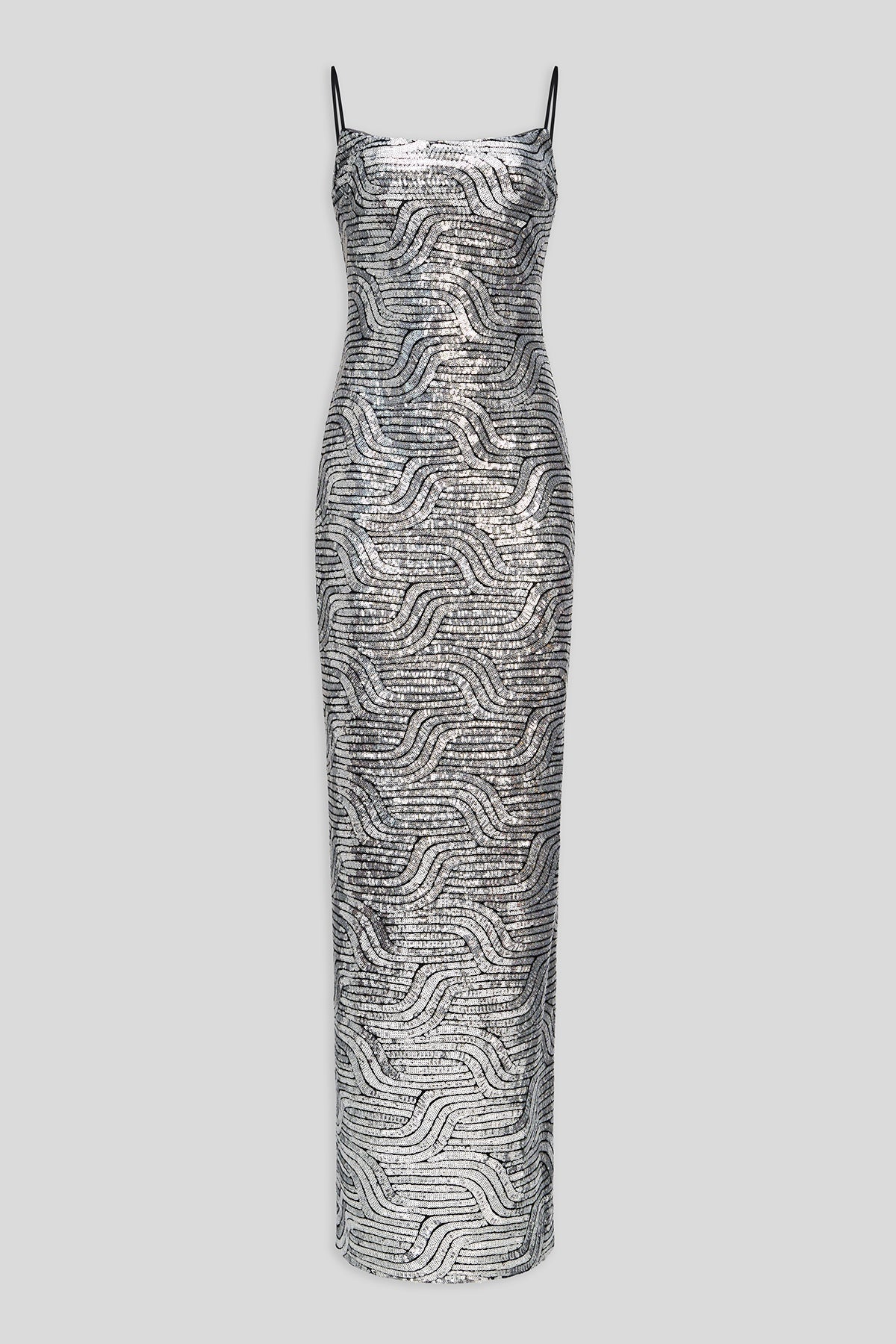 Halston | Reine Gown In Deco Sequin | Silver