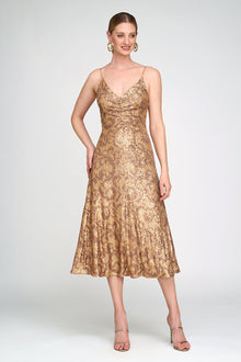 Halston | Essence Dress In Leo Sequin | Gold