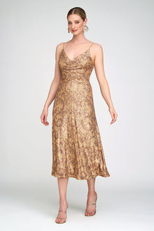 Halston | Essence Dress In Leo Sequin | Gold