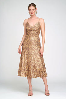 Halston | Essence Dress In Leo Sequin | Gold