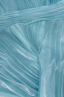 Halston | Leilani Gown In Pleated Lurex | Aqua