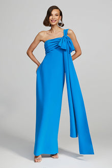 Halston | Olivia Gown In Crepe | Azur Blue