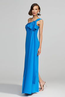 Halston | Olivia Gown In Crepe | Azur Blue