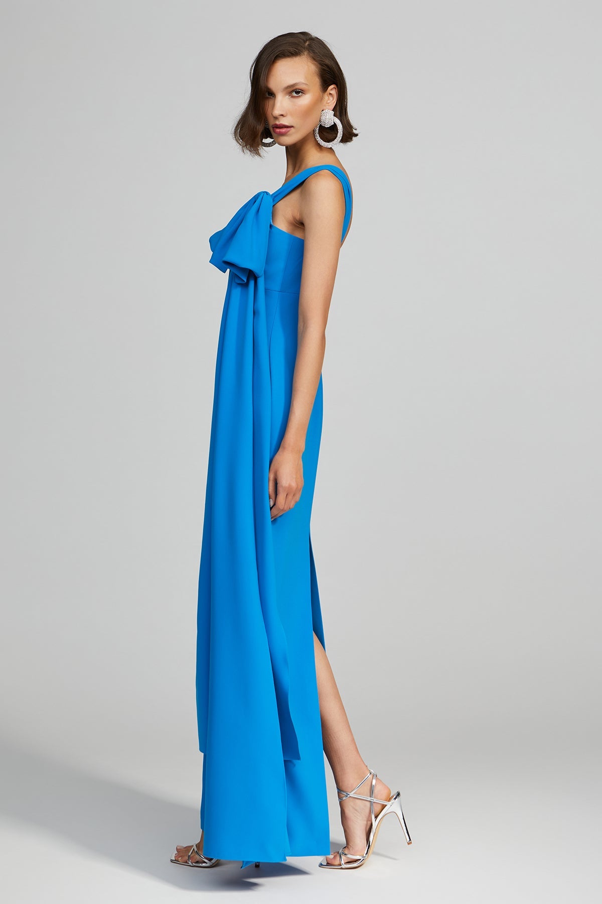 Halston | Olivia Gown In Crepe | Azur Blue