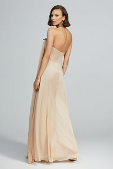 Halston | Oyster Chiffon Gown | Oyster