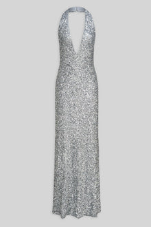 Halston | Ena Gown In Sequin | Silver