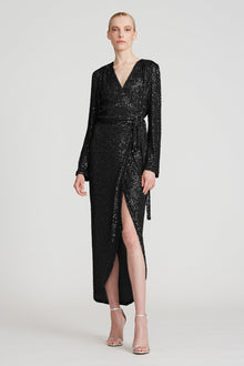Halston | Falan Sequin Cocktail Dress | Black