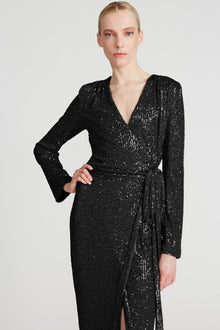 Halston | Falan Sequin Cocktail Dress | Black