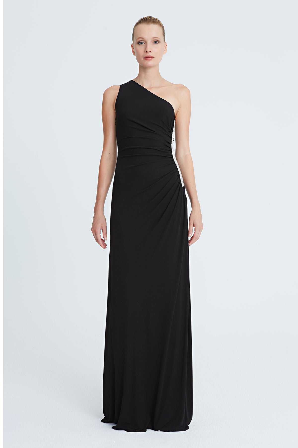 Halston | Amira Jersey Gown With Crystals | Black