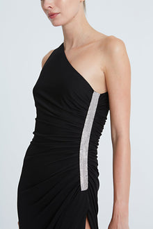 Halston | Amira Jersey Gown With Crystals | Black