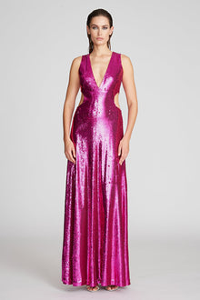 Halston | Natalia Gown In Sequins | Berry