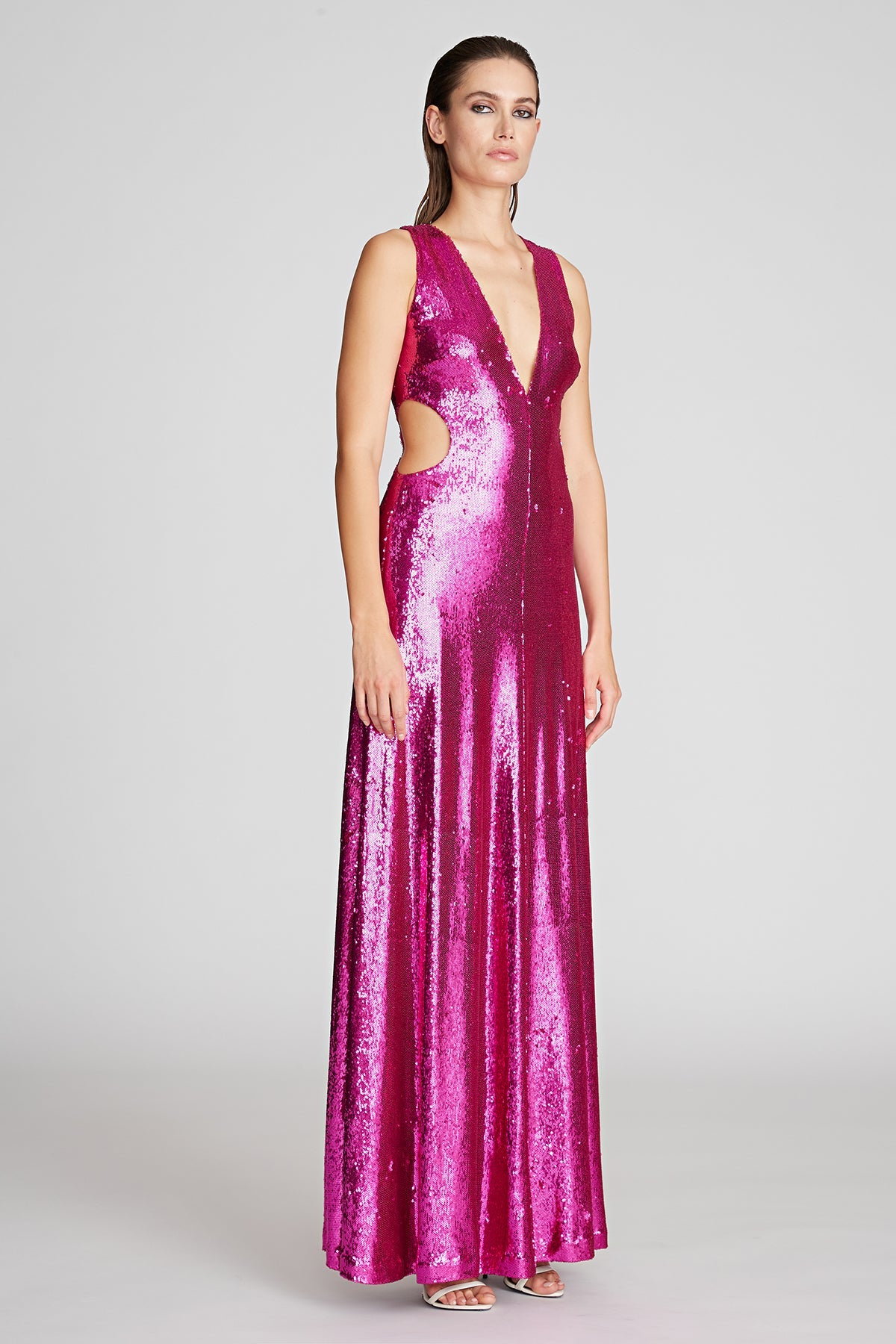 Halston | Natalia Gown In Sequins | Berry