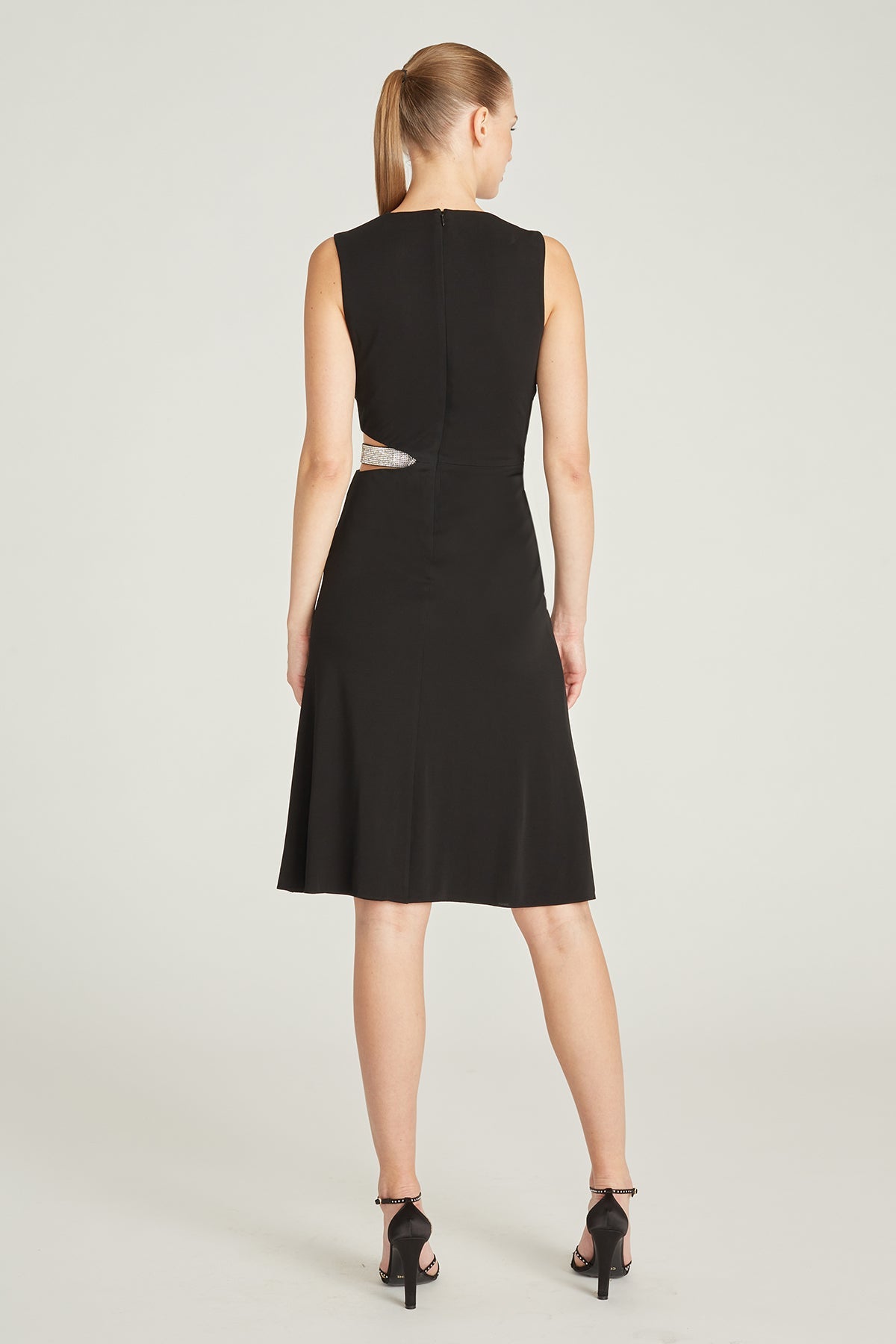 Halston | Selena Jersey Crystal Cocktail | Black