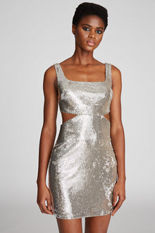 Halston | Guiliana Dress In Sequins | Silver