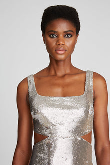 Halston | Guiliana Dress In Sequins | Silver